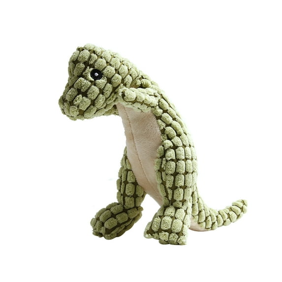 Durable Dog Toys For Aggressive Chewers, Green Plush Dinosaur Dog Chew Toy - Durable Squeaky Toy With Corduroy Outer, Soft Pp Cotton Inner, Double-Layer Fabric, Supports Oral