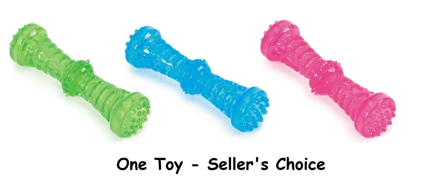 Durable Dog Toys Toss Fetch Stick Chew Squeaker 7 Inch Dental Health Gum Massage (One Toy - Sellers Choice)