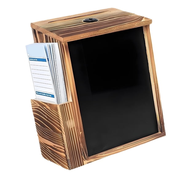 Durable Donation Box constructed From Solid Wood Having Erasable Message Space