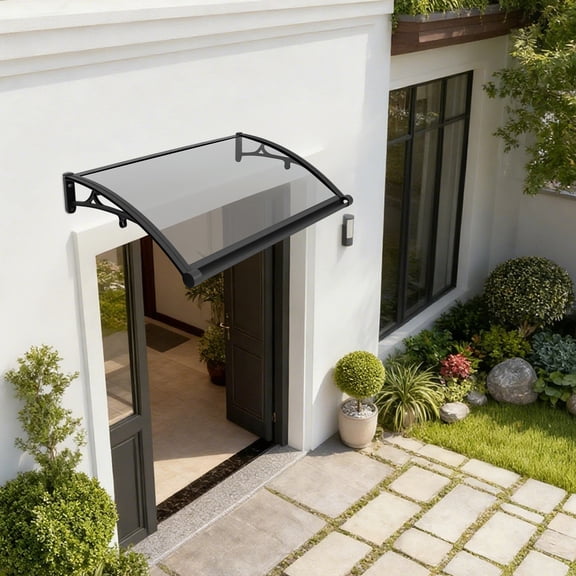 Durable Door Awning Canopy, UV & Weather Protection, Heavy-Duty Aluminum Alloy with Efficient Drainage, Modern Design, 110 lbs Load Capacity Perfect for Porches, Windows, and Balconies