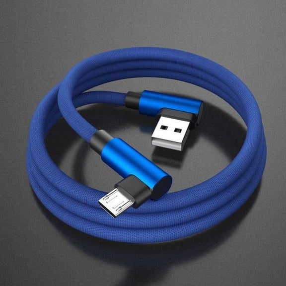 Durable Double-Ended 90-Degree Bend Micro USB Charging & Data Sync Cable for Android Devices