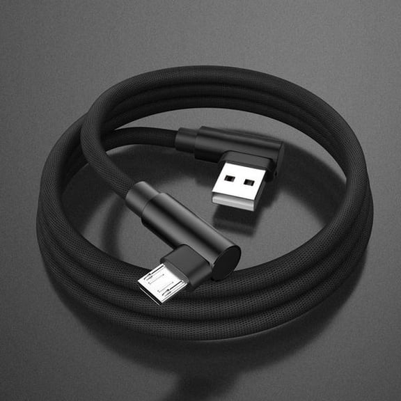Durable Double-Ended 90-Degree Bend Micro USB Charging & Data Sync Cable for Android Devices
