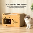 thumbnail image 1 of Durable Double-Layer Corrugated Cardboard Cat Scratcher with Cozy Bed - Sturdy Vertical Play Tower for Cats, All-Season Lounge with Integrated Play Balls, Easy to Scratch, Ideal for Indoor Use, 1 of 11