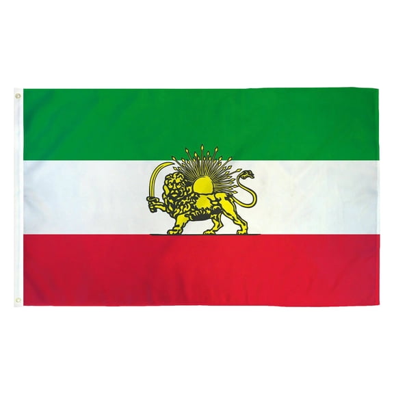 Durable Double Ply Polyester Iranian Sun Flag This 3x5FT Set Displays The Historic Old Persian Flag Perfect For Garden Outdoor And Indoor Decor