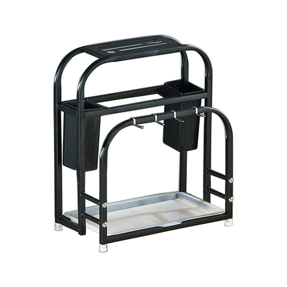 Durable Drainage Knives Rack with Tray Stainless Steel Kitchen Accessory Rust Proof Utensil Chopping Board Pot Lid Stand