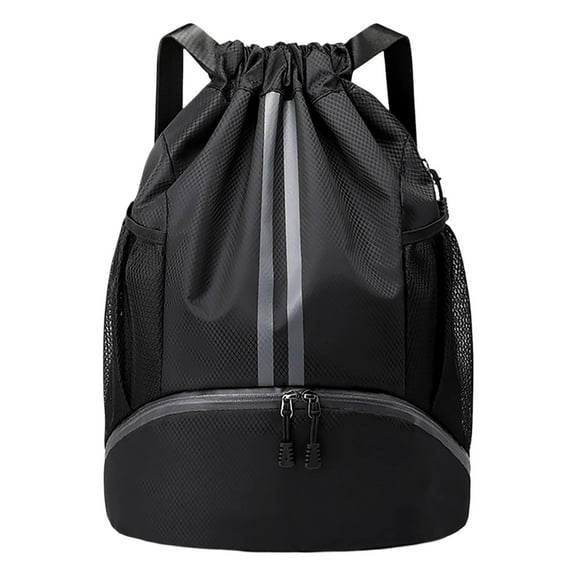 Durable Drawstring Sports Backpack for Gym Tennis Basketball Lightweight Storage with Shoe Compartment