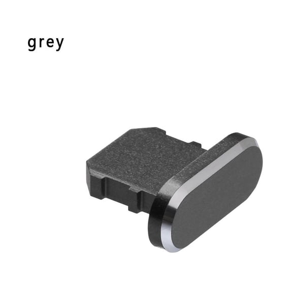 Durable Dustproof Cover Phone Accessories Anti Dust Plug Metal Stopper Charging Port Cap Charger Dock GREY