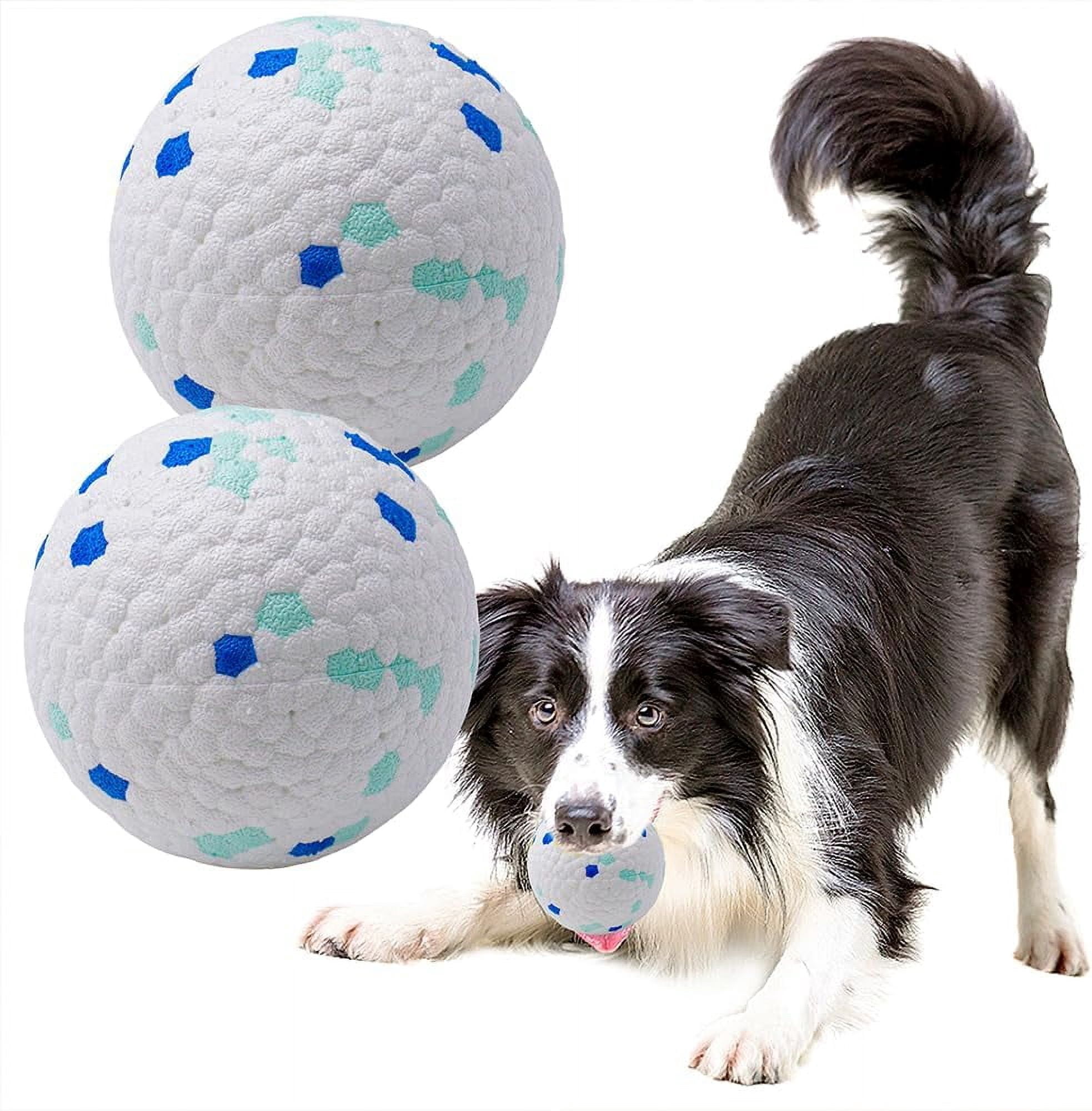 Durable E-TPU Dog Balls, 2 PCS, Indestructible Bouncy Floating Balls for Medium & Large Dogs, Training Toys for Aggressive Chewers, Water Play, Outdoor Fun