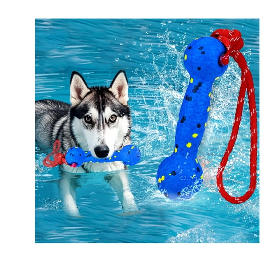 Durable E-TPU Floating Dog Toy for Fetch and Chew, Bright Waterproof Pool Beach Toy for Dogs, Essential Outdoor Play Accessory for Swimming Training, Blue