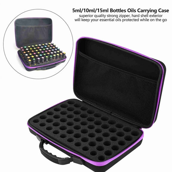 Durable EVA Essential Oil Organizer, Holds 5ml/10ml/15ml Bottles, Shockproof, Secure Storage