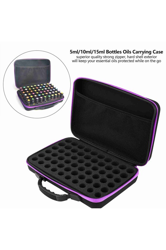 Durable EVA Essential Oil Organizer, Holds 5ml/10ml/15ml Bottles, Shockproof, Secure Storage
