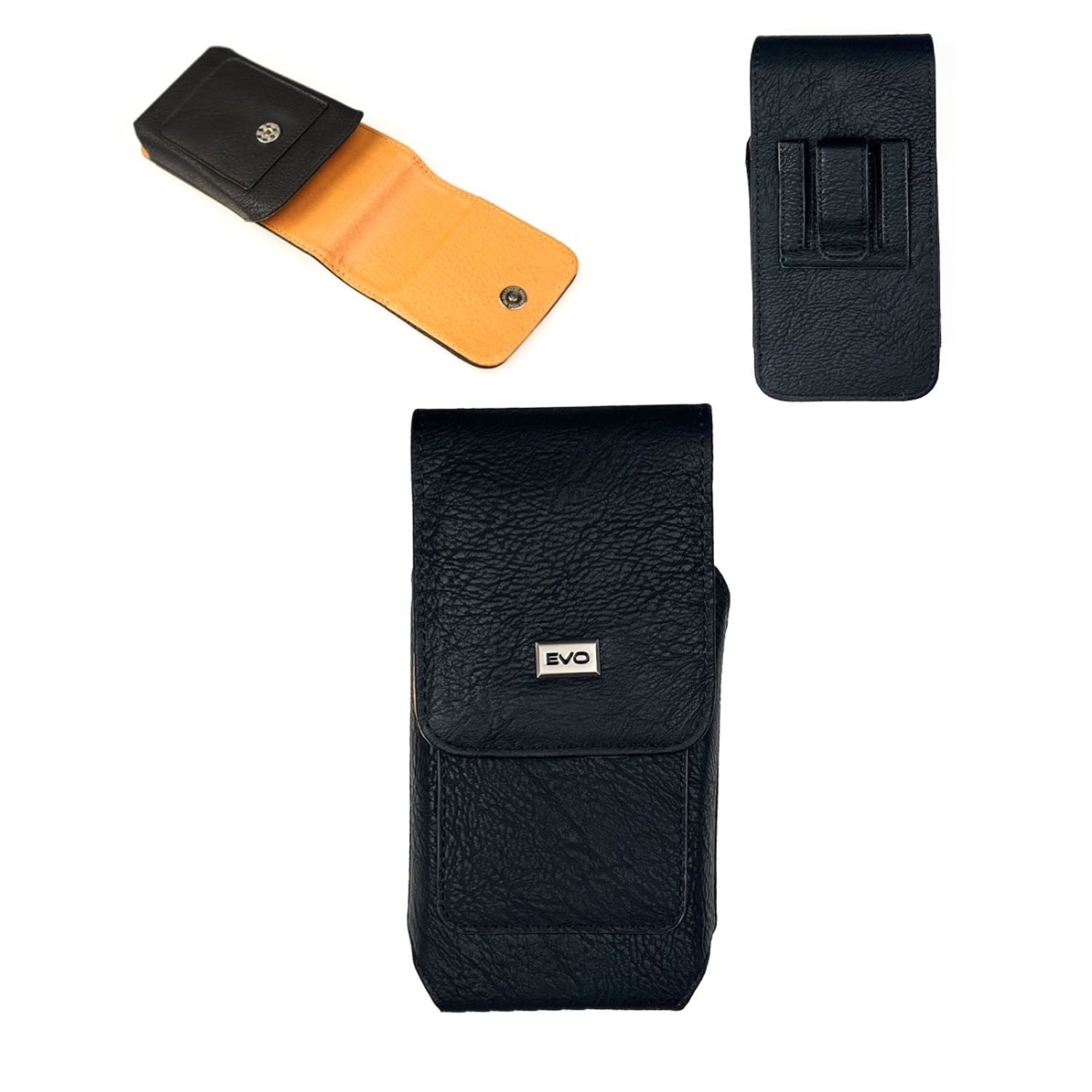 Durable EVO 6" Vertical Leather Pouch - Black