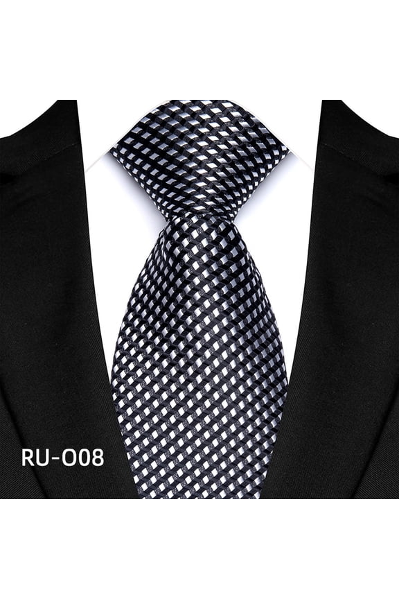 Durable and Elegant Men's Classic Tie Single Pack, Constructed from Silk Polyester Fabric Showcasing a Refined Jacquard Woven Stripe Design for Various Formal Settings