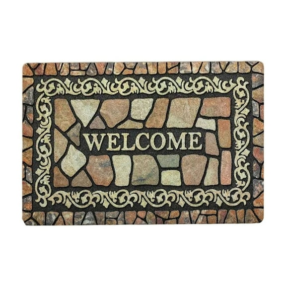 Durable Entrance Door Mat, Entry Way High Traffic Area Doormat, Front Door Outdoors Heavy Duty Welcome Mat, Non-Slip Rubber Backing