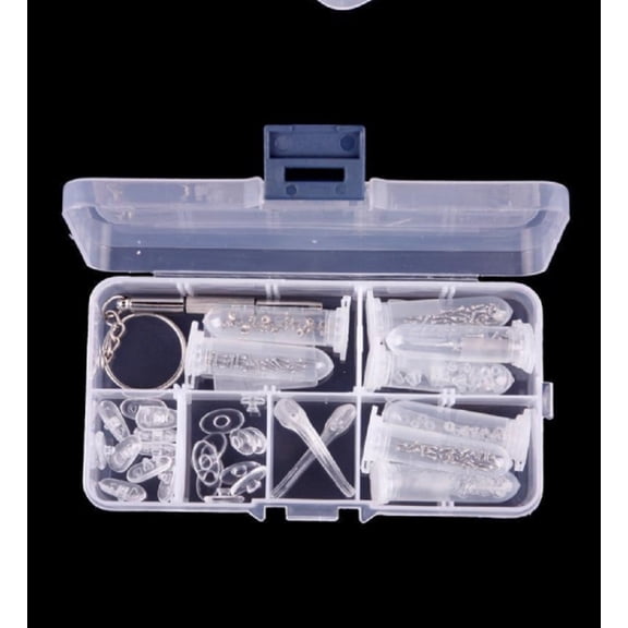 Durable Eyeglass Repair Tool Kit Optical Assortment Set with Screws, Nose Pads & Nuts for Quick Glasses and Sunglasses Fixes TIKA
