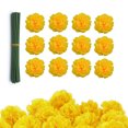thumbnail image 1 of Durable Fake Yellow Flower,60Pcs Reusable Artificial Marigold Flower Heads for Home,QZS Durable Decoration Accessories for Crafts Decor, 1 of 6