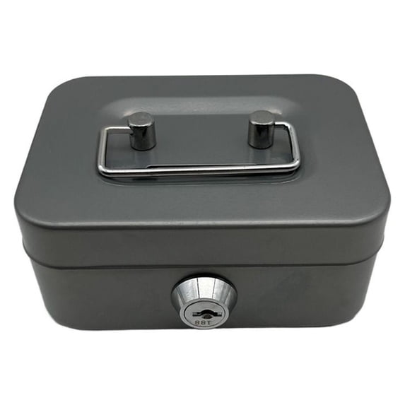 Crazyview Durable Fashion Security Lockable with Coin Slot Metal Coin Saving Box Cash Box Money Box Coin Bank GREY
