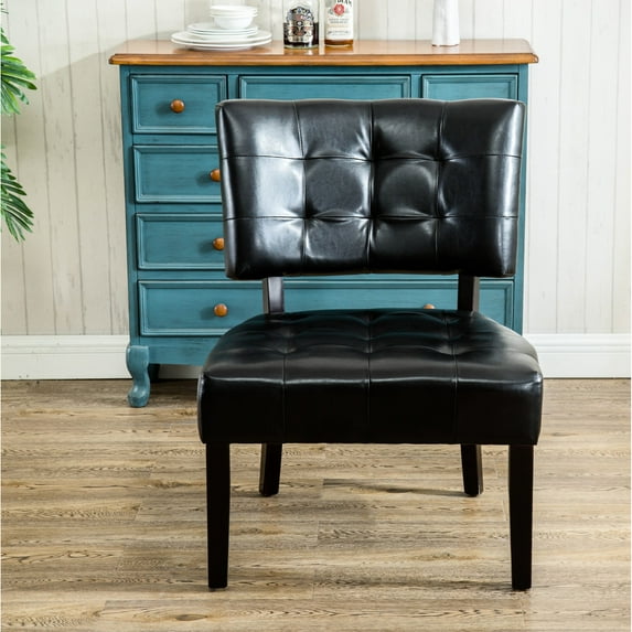 Durable Faux Leather & Hardwood Frame / Spacious Accent Chair for Living Room