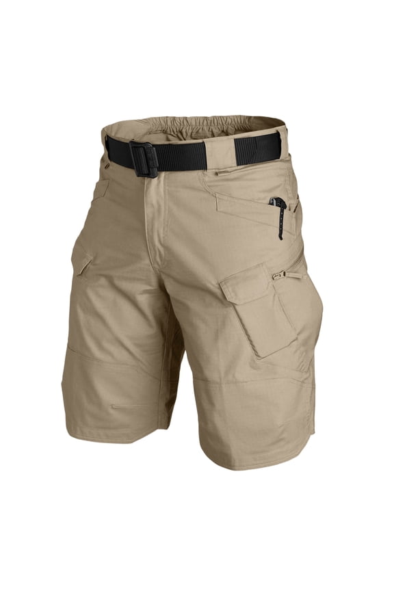 Durable Fishing Cargo Shorts Mens for Hiking Work Travel Lightweight Bermuda Shorts Waterproof Tactical Shorts with Multiple Pockets(No Belt) Khaki 3XL
