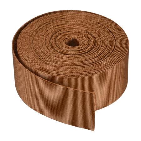 Durable Flat Nylon Webbing Strap for Backpack and Luggage Use, High Strength and Flexible Material Dark Brown