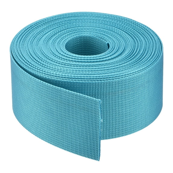 Durable Flat Nylon Webbing Strap for Backpack and Luggage Use, High Strength and Flexible Material Light Blue