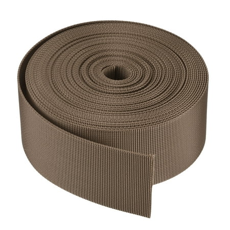 Durable Flat Nylon Webbing Strap for Backpack and Luggage Use, High Strength and Flexible Material Light Brown