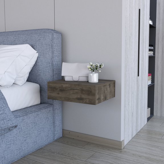 Durable Floating Nightstand for Bedroom / Storage Convenience / Melamine Filler