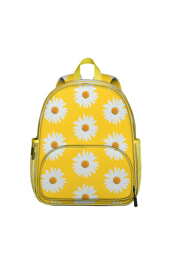 Durable Floral Backpack for Students - Ergonomic & Breathable Daypack with Daisy Print (Boho, Autumn, Sunny)