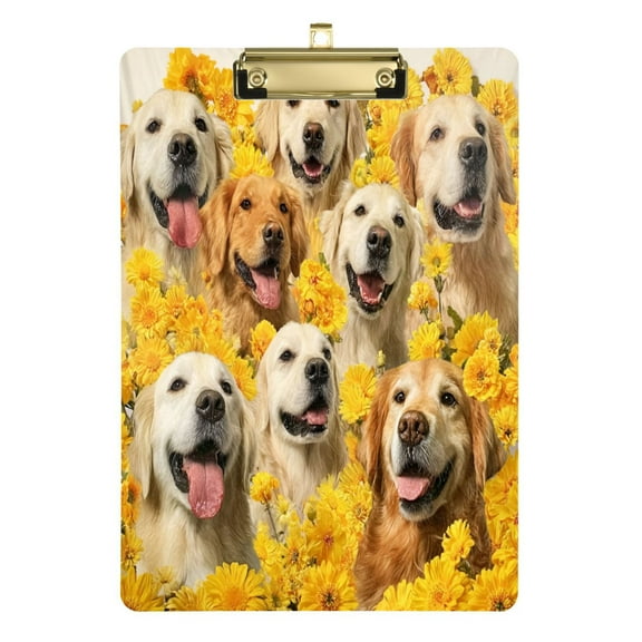 Durable Folder,12*9 in Suitable for Teachers Durable Portable Folder, Teaching Supplies, Suitable for Teachers and College Students' Learning Supplies Daisies and Dogs
