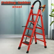 [Durable Folding Ladder] 500 lbs Capacity, Durable, Lightweight 3/4/5-Step Portable Folding Ladder | Heavy-Duty, Anti-Slip Pedals, Sturdy Design for Home and Industrial Use