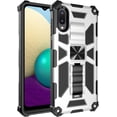 thumbnail image 1 of Durable Four Corners Shock Resistant Armored Phone Case for Samsung Galaxy A12 A22 A32 A82 4G 5G with Stand, Magnetic Back Cover(Silver,A32 4G), 1 of 7