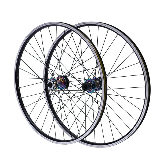 Durable Front and Rear Bicycle Wheelset, Aluminum Alloy with 6 Bearings, Double Six-Hole Disc Brakes, Stylish, Easy to Install and Clean