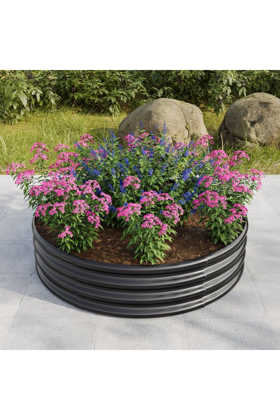 Durable Galvanized Metal Raised Garden Bed Set - Anti-Rust Weatherproof Planter for Vegetables & Flowers - Easy Assembly with Drainage & Reusable Design