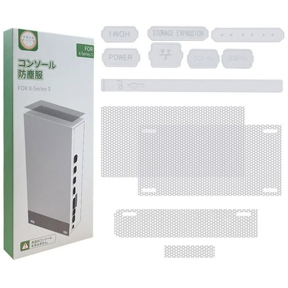 Durable Game Console For Xbox Series X/S Dust Cover Anti-dust Jacks Mesh Filter Console Dust Plug FOR XBOX-SERIES S WHITE