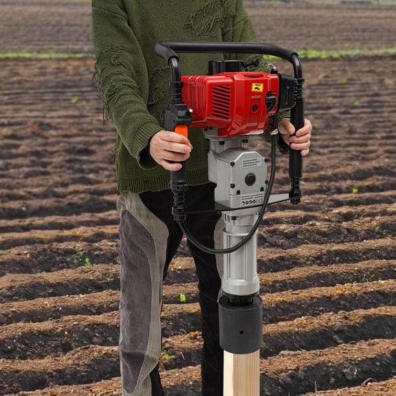 Durable Gas Powered T-Post Driver, Ergonomic Handle, 0.1gal/h Fuel Consumption, Quick Socket Replacement, Easy to Operate and Install