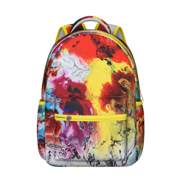 Durable Geometric Shapes Print Textured Backpack, Supportive Laptop Bag for High School & College Students, Study Session Bookbag, Campus Daypack Gift