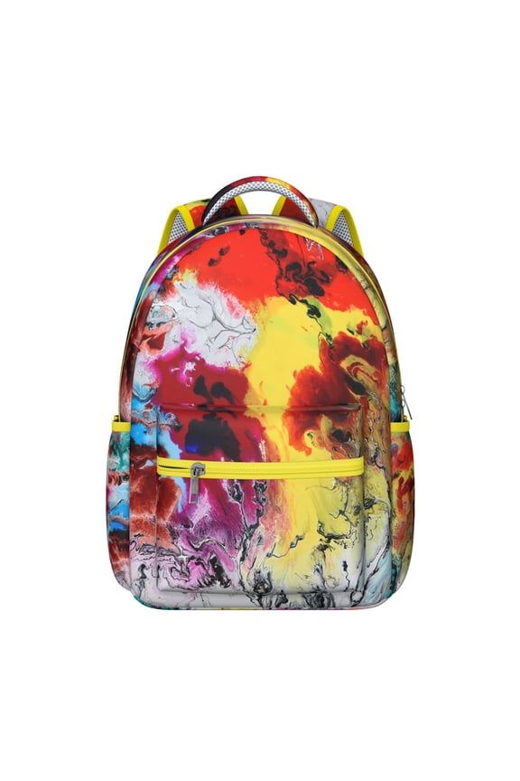 Durable Geometric Shapes Print Textured Backpack, Supportive Laptop Bag for High School & College Students, Study Session Bookbag, Campus Daypack Gift