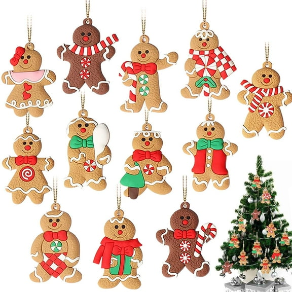 Durable Gingerbread Man Ornaments, 12 Count
