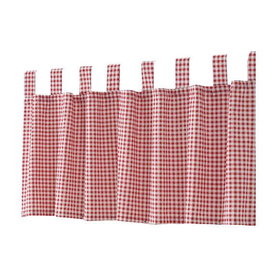 Durable Gingham Check Kitchen Window Valance, Rectangular Nylon Fabric Light Blocking Curtain for Kitchen Living Room Bedroom Dining Room, 39.37 X 17.72 Inches (Single Panel)