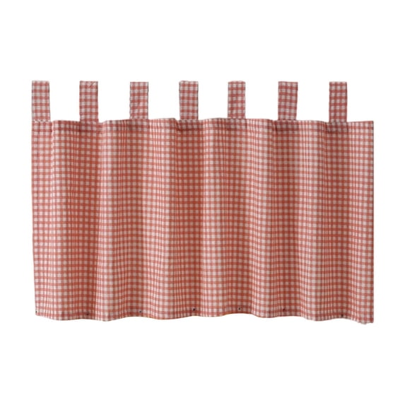 Durable Gingham Check Kitchen Window Valance, Rectangular Nylon Fabric Light Blocking Curtain for Kitchen Living Room Bedroom Dining Room, 39.37 X 17.72 Inches (Single Panel)