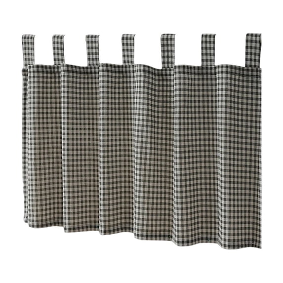 Durable Gingham Check Kitchen Window Valance, Rectangular Nylon Fabric Light Blocking Curtain for Kitchen Living Room Bedroom Dining Room, 39.37 X 17.72 Inches (Single Panel)