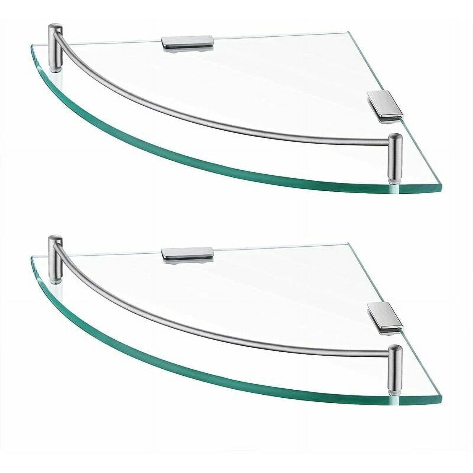 Durable Glass Shower Shelves, Clear Glass Shower Shelf with Solid ...