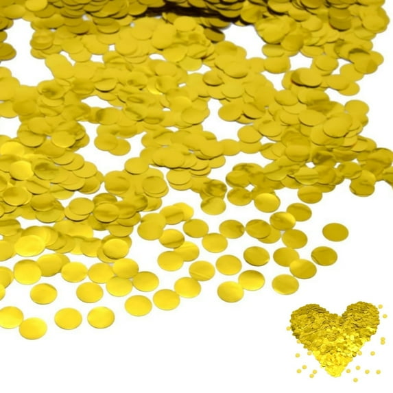 Durable Glitter Confetti,0.22LB Gold Metallic Confetti for Birthday,QZS Table Foil Metallic Decoration for Birthday,Wedding Decor,Round