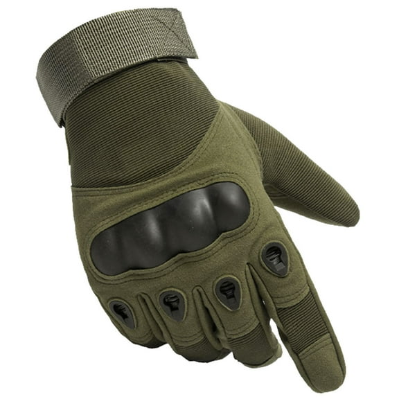 Durable Gloves for Motorcycle Cycling Riding Camping Outdoor Hiking - Full Finger Gloves (Green, Large)