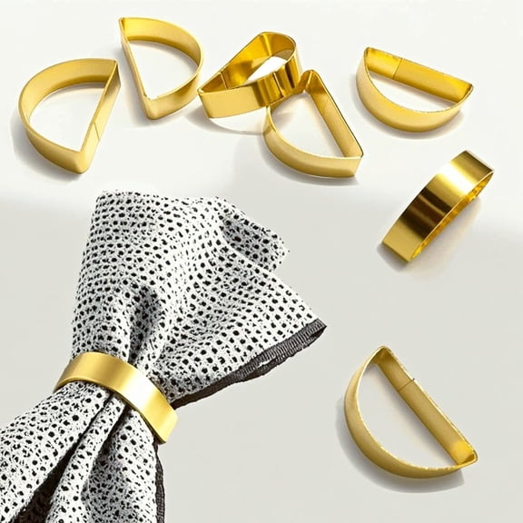 Durable Gold Alloy Napkin Rings Set of 4 Perfect for Banquets and Events