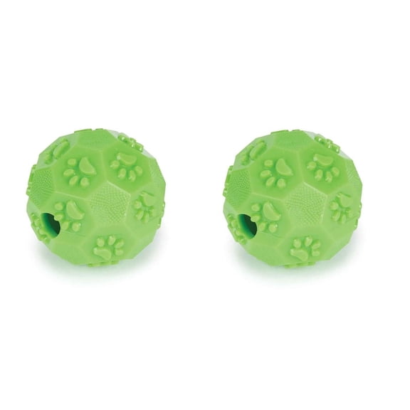 Durable Green Chuckle and Treat Ball For Dogs Relieves Boredom Packs Available (2 Balls)