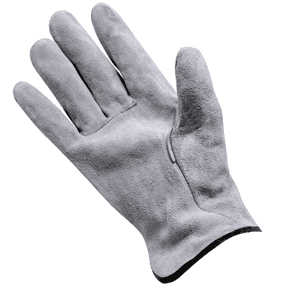 10 in Gray Leather Welding Gloves, Heavy-Duty Cowhide Work Gloves, Large, 1 Pair