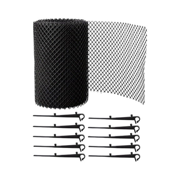 Durable Gutter Guard Mesh Plastic Protective Screen for Leaf Protection 6 Inchx20 Feet with 10 Fixing Hooks