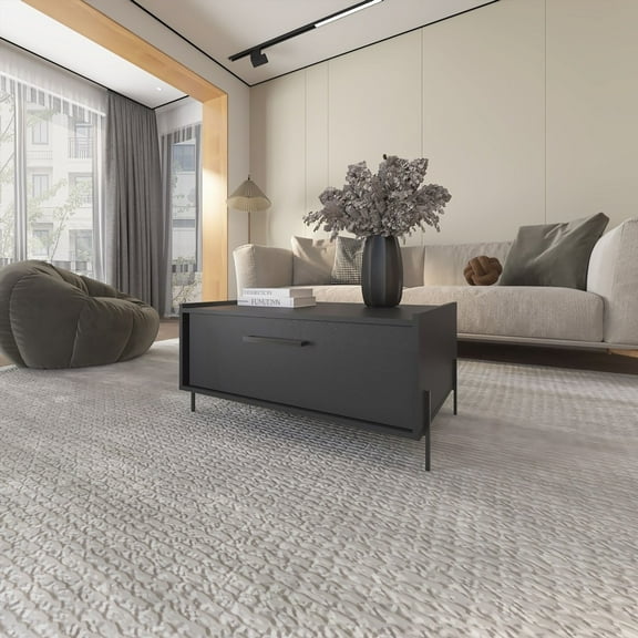 Durable Hack Berry Coffee Table with Conical Legs - White + Natural Oak