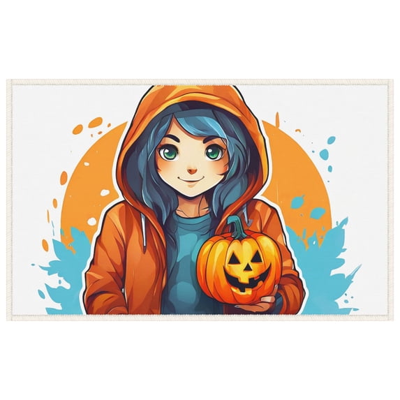 Durable Halloween-featured Entry Door Mat Multifunctional Graffiti Style Modern Halloween Decor - Wear-Resistant Washable Home Entrance Mats - 19.7x31.5 Inches